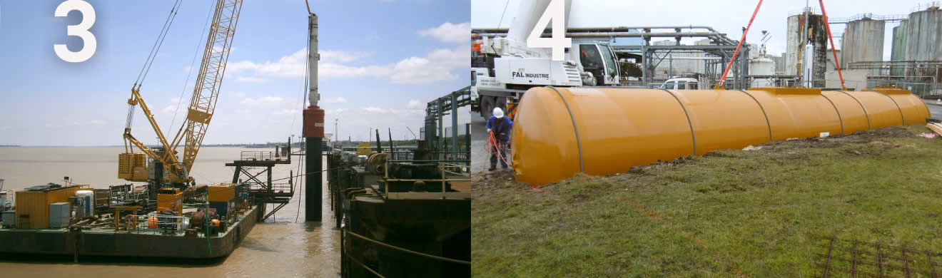 Duke of Alba in Pauillac and ethanol tank in Nanterre