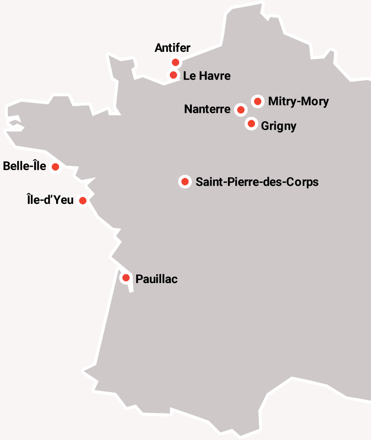 Carte des terminaux et des dépôts de CIM et CCMP